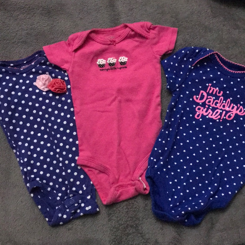 THREE SUPER CUTE BABY ONESIES